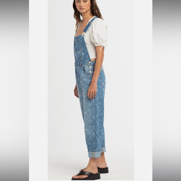 🎉LAST PIECE🎉Free People Ziggy Denim Overalls - Beach Splatter - Picture 9 of 11